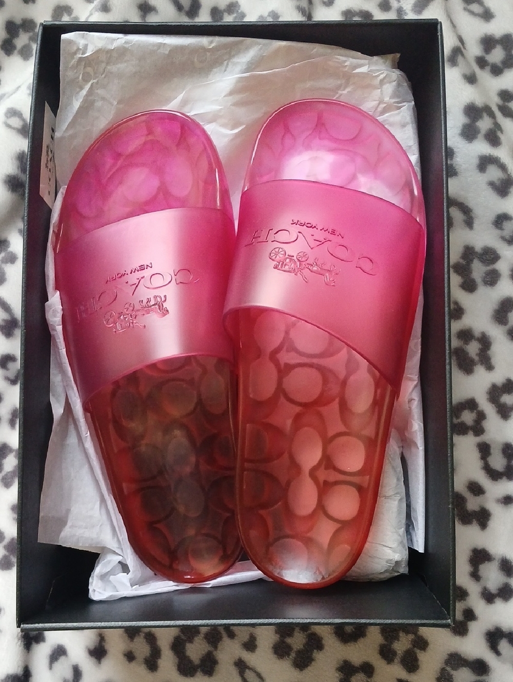 Coach Pink Jelly Slide Sandals